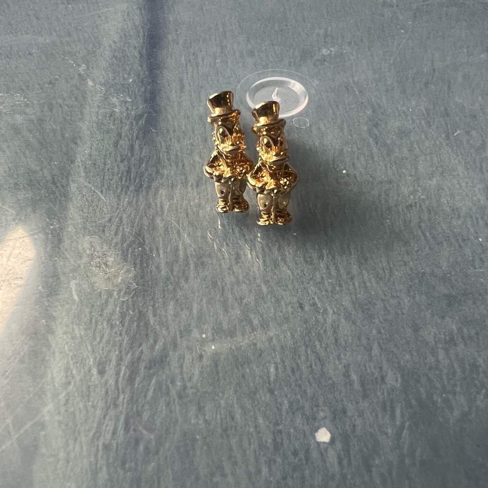 Gold Bear Stud Earrings
